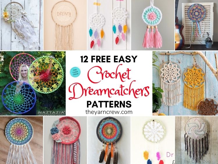 12 Free Easy Crochet Dreamcatcher Patterns FB POSTER