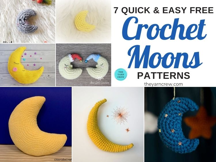 7 Quick & Easy Free Moon Crochet Patterns FB POSTER