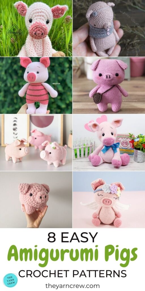 8 Easy Amigurumi Pig Crochet Patterns PIN 3