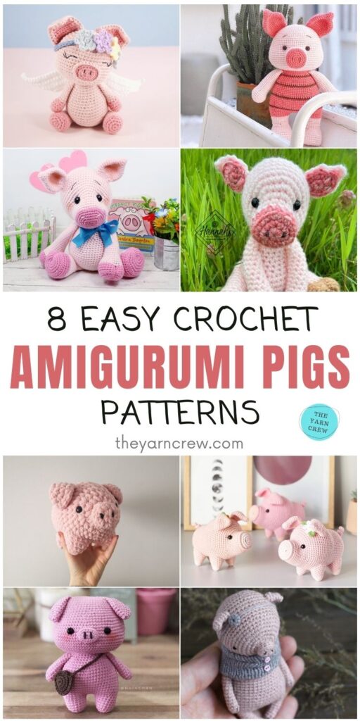 8 Easy Crochet Amigurumi Pig Patterns PIN 1
