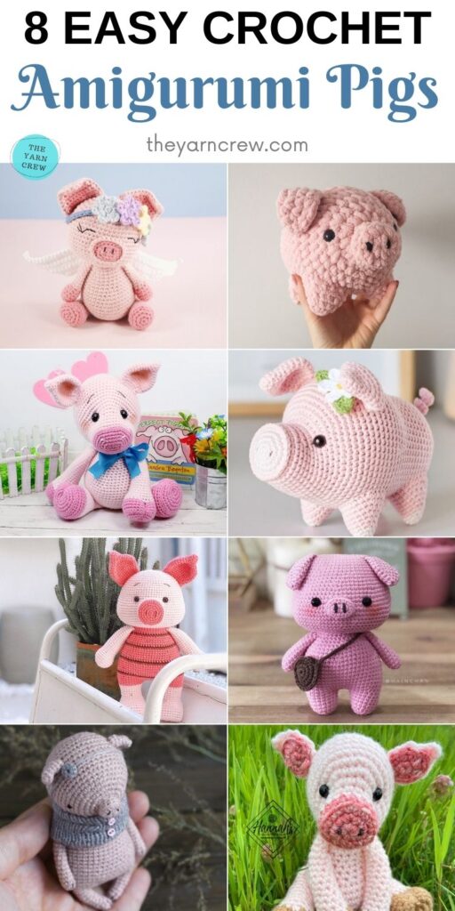 8 Easy Crochet Amigurumi Pigs PIN 2