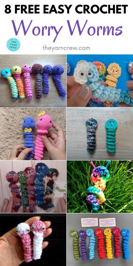 8 Free Easy Crochet Worry Worms PIN 2