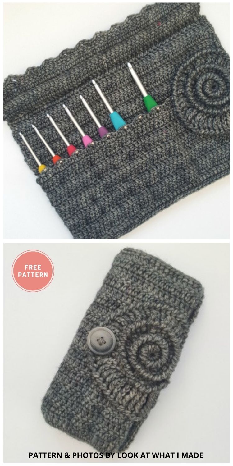 Ammonite Crochet Hook Roll Pattern - 10 Free Crochet Hook Case, Pouch & Holder Patterns To Make