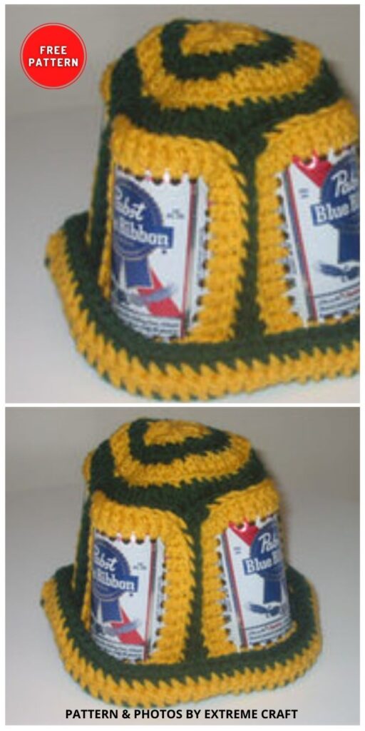 Can Hat - 5 Free Crochet Beer & Soda Can Hat Patterns