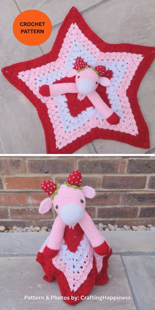 Crafting Happiness Strawberry Lovey - 6 Adorable Strawberry Cow Toy Crochet Ideas For Your Child