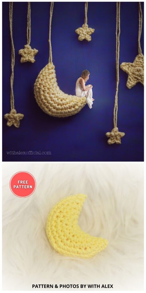 Crescent Moon - 7 Quick & Easy Free Moon Crochet Patterns