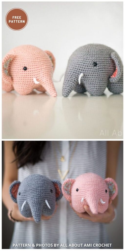 Crochet Elephant - 12 Free Amigurumi Elephant Crochet Patterns For Children