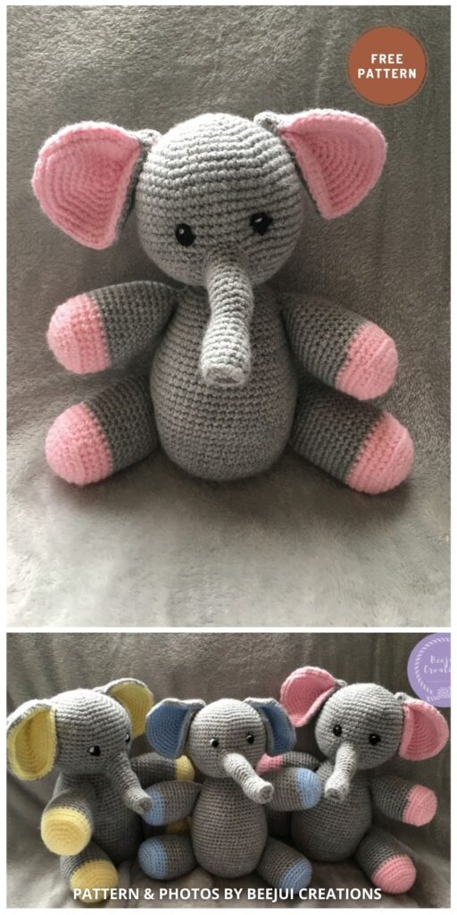 Crochet Elephant - 12 Free Amigurumi Elephant Crochet Patterns For Children
