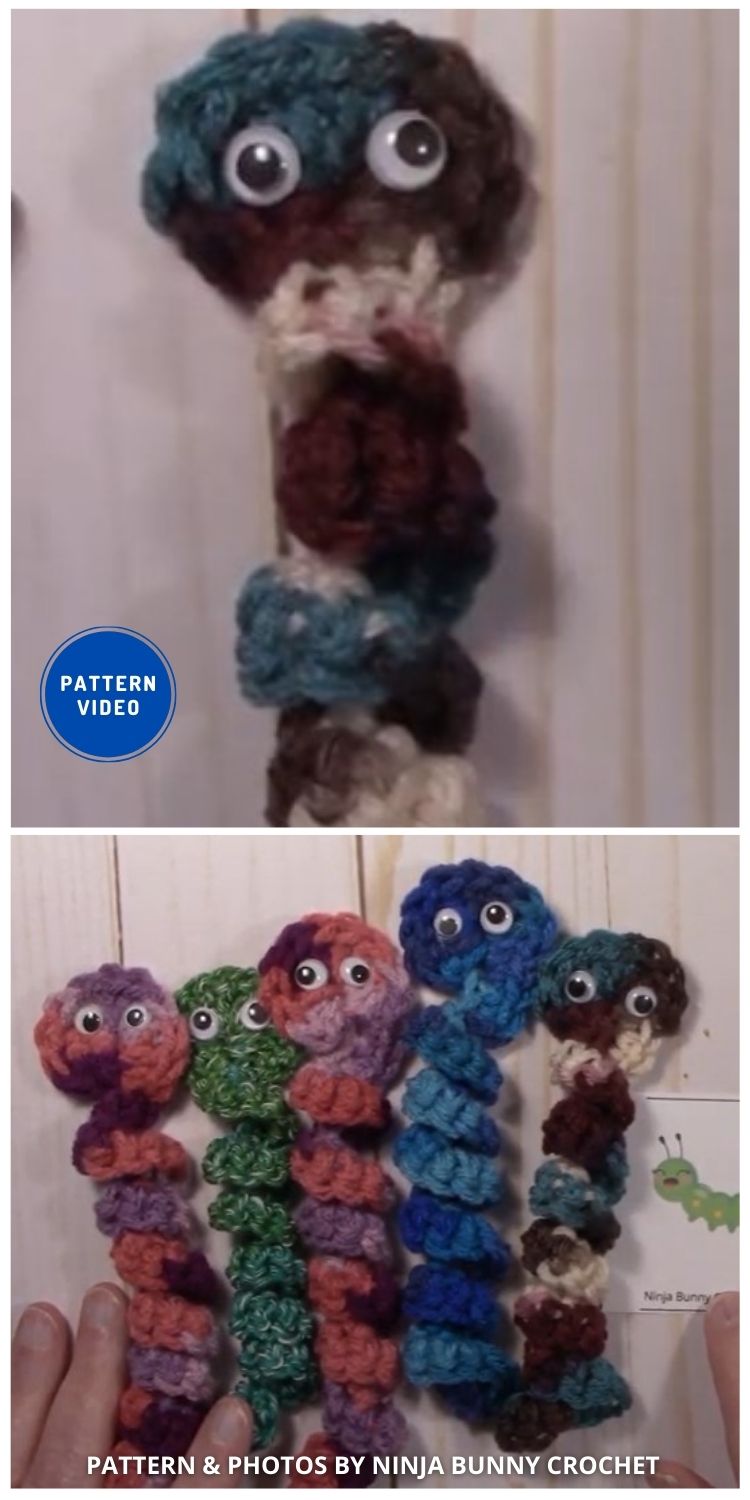 Crochet Worry Worm - 8 Free Easy Crochet Worry Worm Patterns