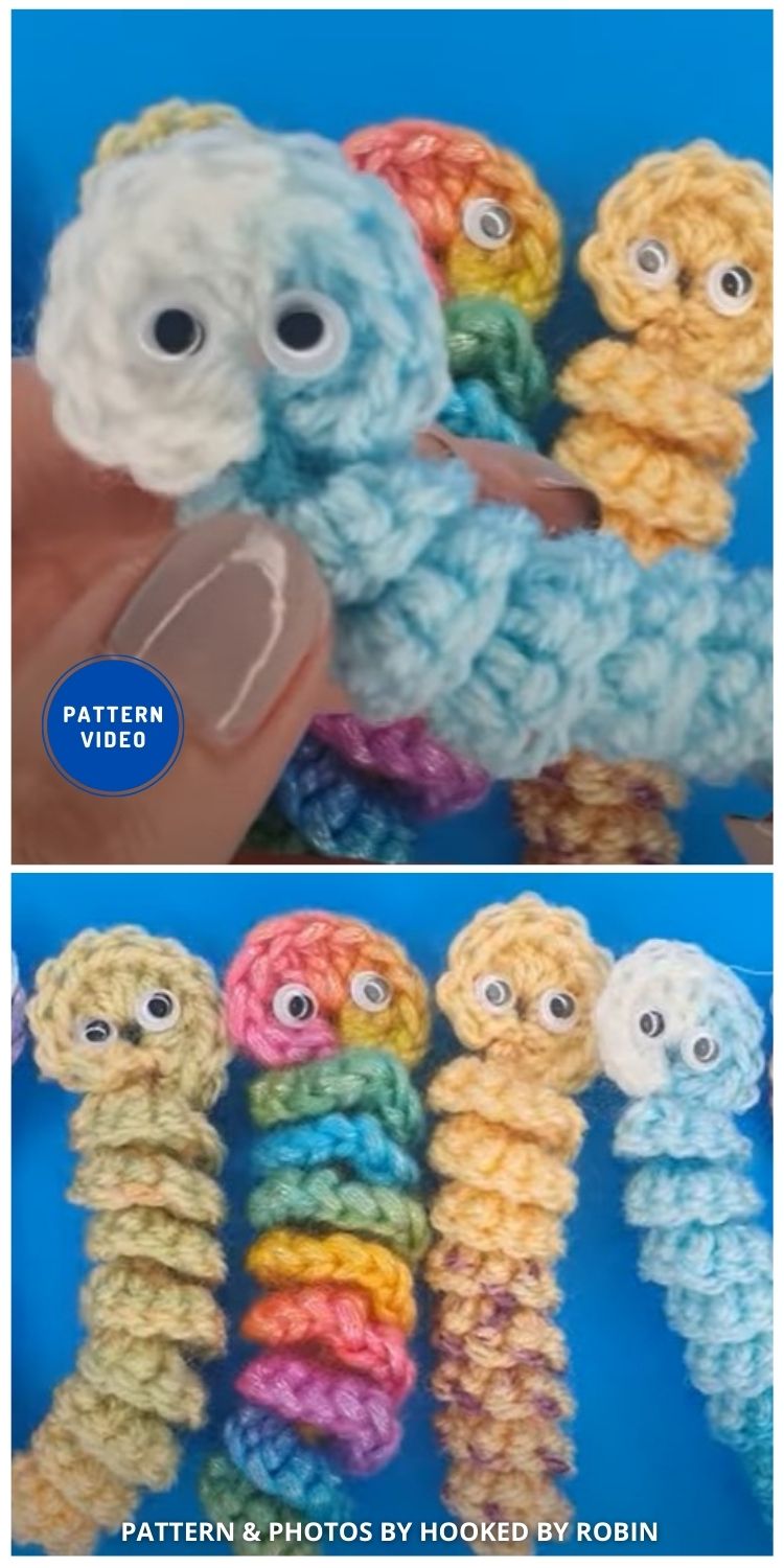 Crochet Worry Worm Pattern - 8 Free Easy Crochet Worry Worm Patterns (1)