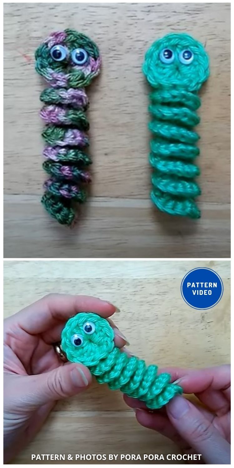 Crochet Worry Worm Pattern - 8 Free Easy Crochet Worry Worm Patterns