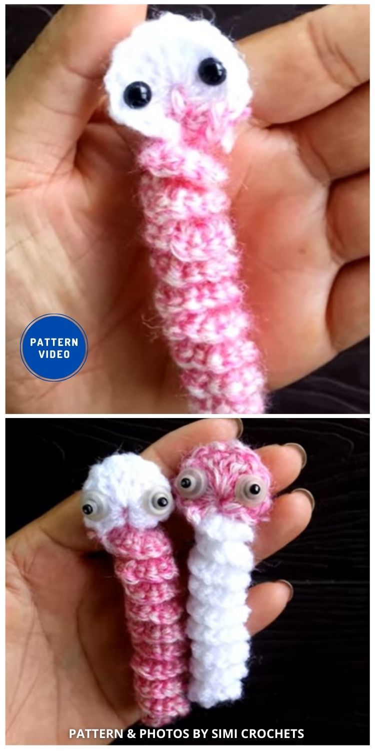 Cute Worry Worm Crochet - 8 Free Easy Crochet Worry Worm Patterns