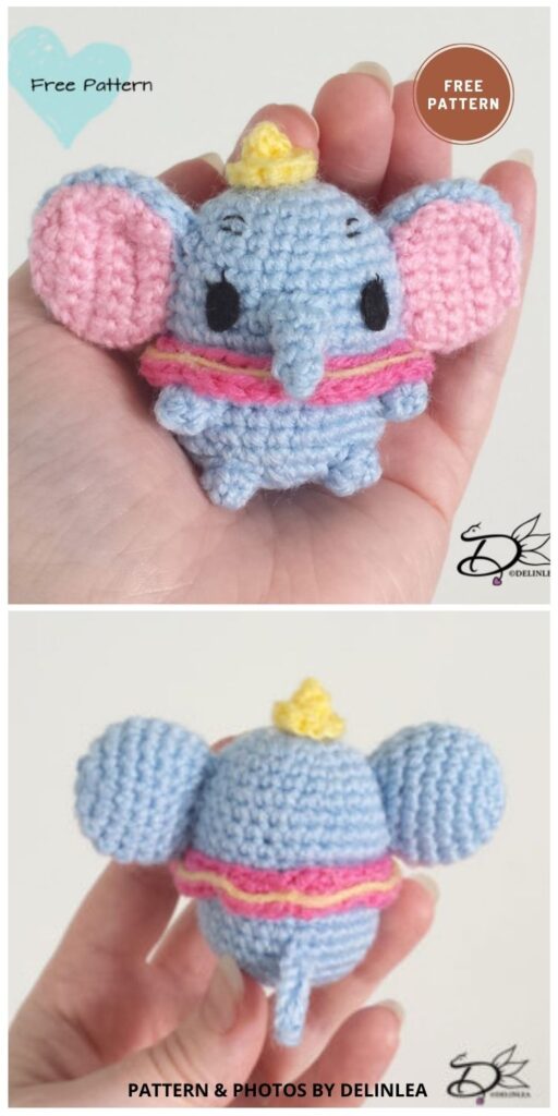 Dumbo Ufufy Amigurumi - 12 Free Amigurumi Elephant Crochet Patterns For Children