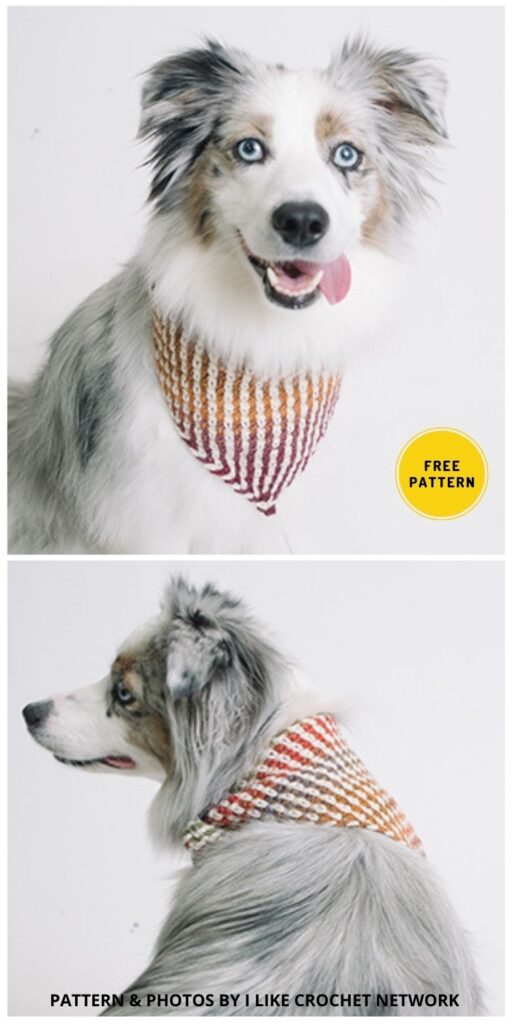 Mountain Dog Bandana - 8 Free Unique Crochet Dog Bandana Patterns