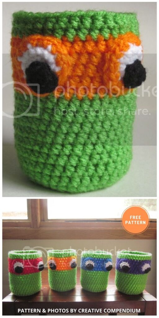 TMNT Can Cozies - 11 Free Easy Beer Can Cozy Crochet Patterns
