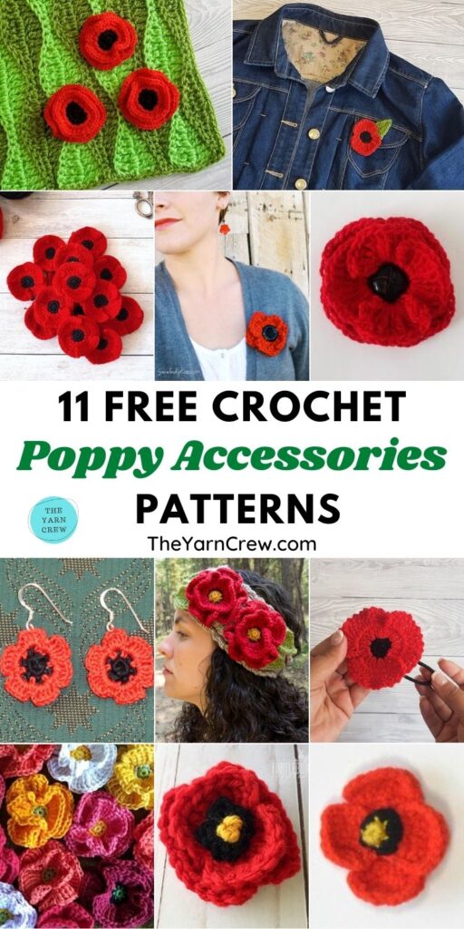 11 Free Crochet Poppy Accessory Patterns PIN 1