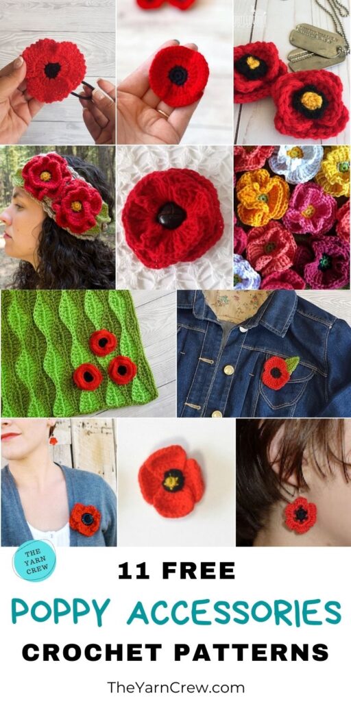 11 Free Poppy Accessory Crochet Patterns PIN 3