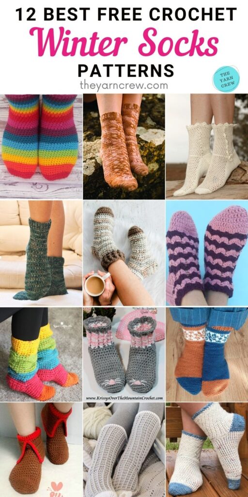 12 Best Free Crocheted Socks Patterns PIN 2