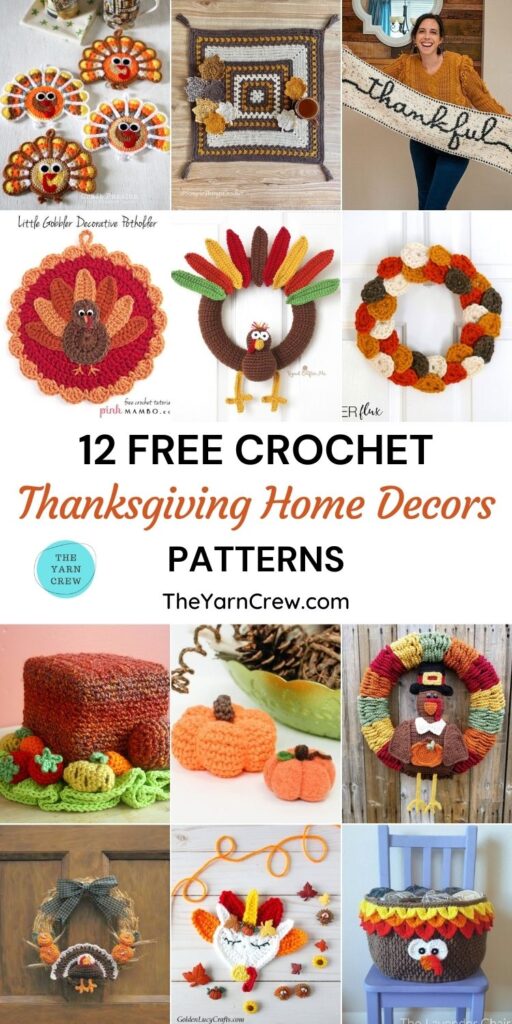12 Free Crochet Thanksgiving Home Decor Patterns PIN 1