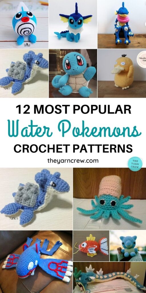 12 Most Popular Water Pokemon Crochet Patterns PIN 1