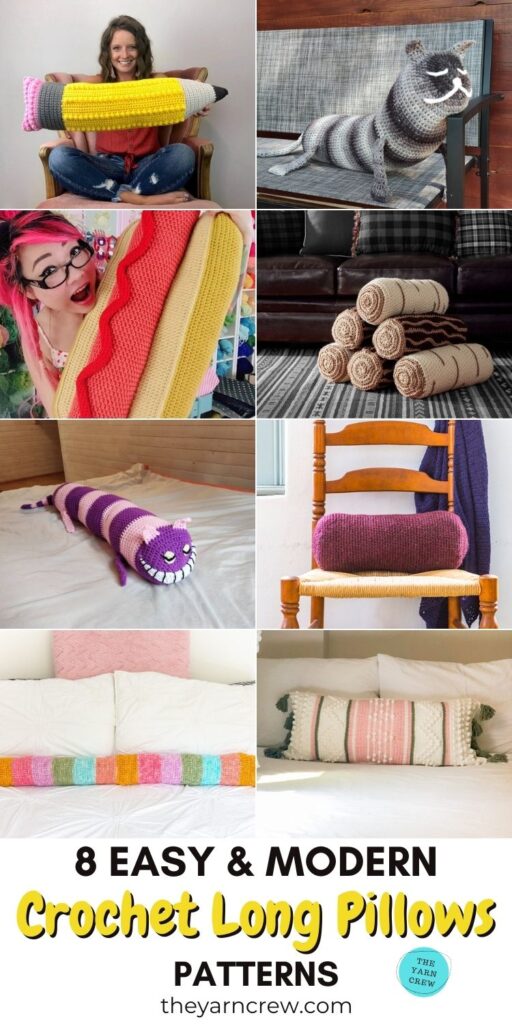 8 Easy & Modern Crochet Long Pillow Patterns PIN 3