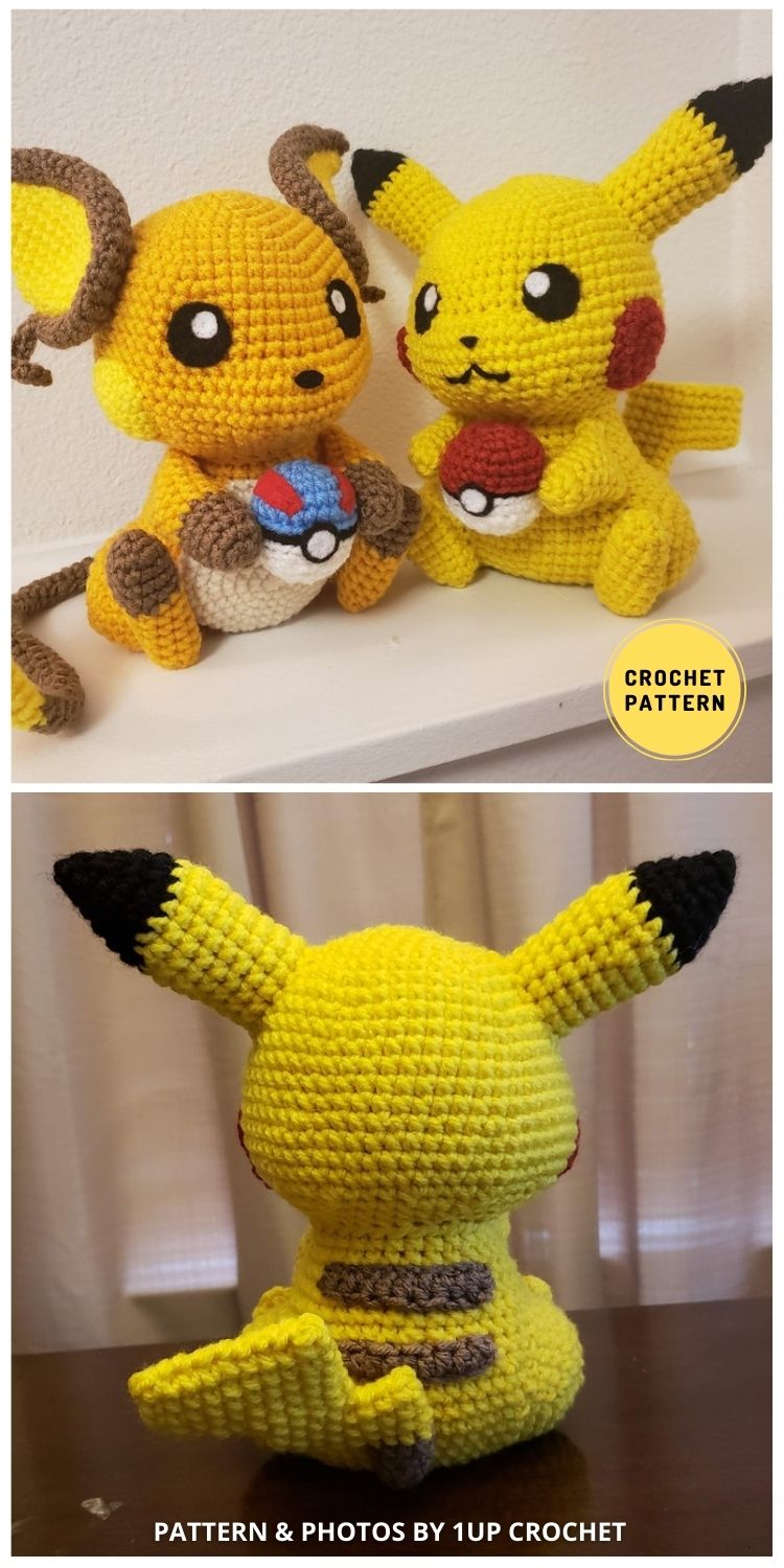 Pikachu & Raichu Amigurumi - 11 Cutest Amigurumi Pikachu Crochet Patterns