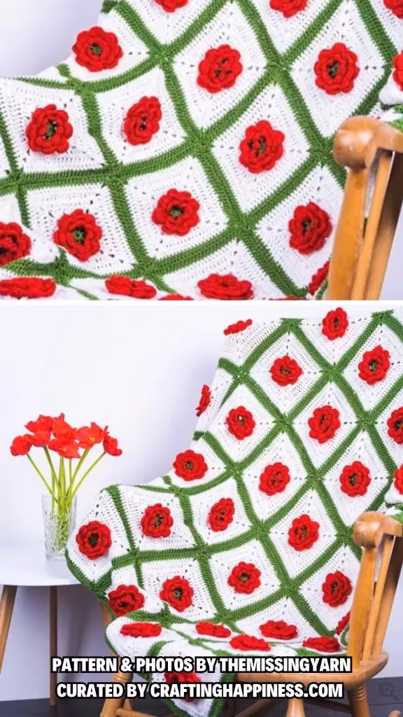 1 - 5 Best Crochet Poppy Blanket Patterns For Remembrance Day