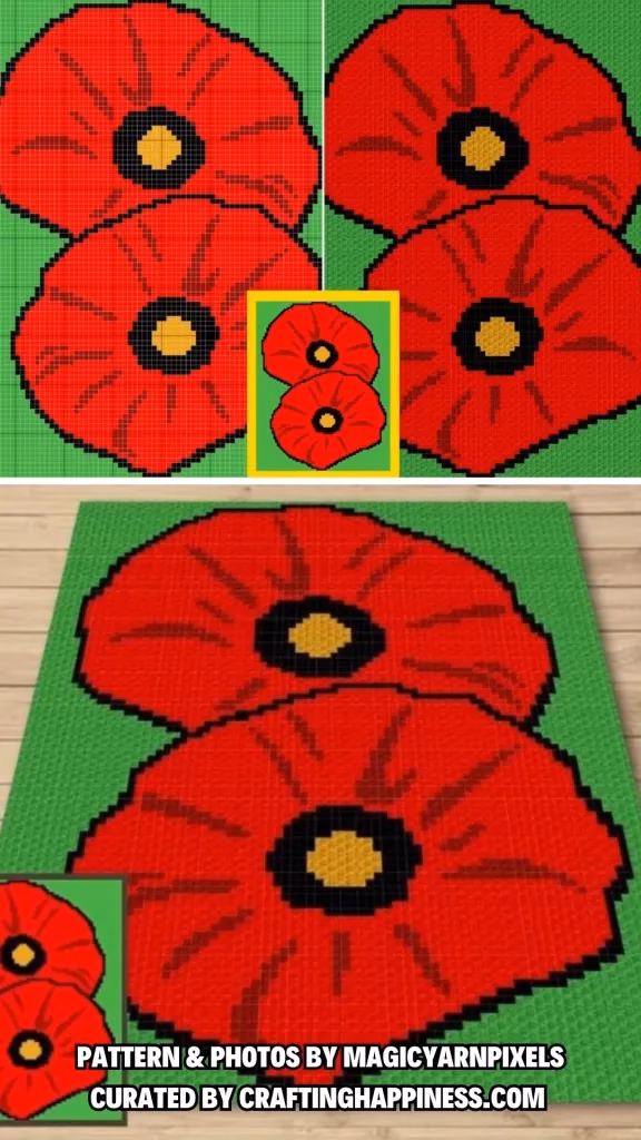 2 - 5 Best Crochet Poppy Blanket Patterns For Remembrance Day
