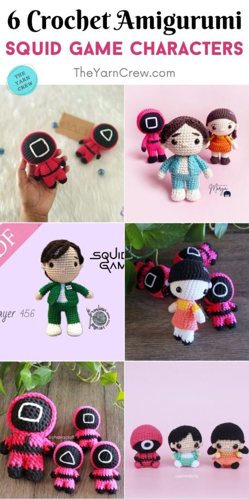 6 Crochet Amigurumi Squid Game Characters PIN 2