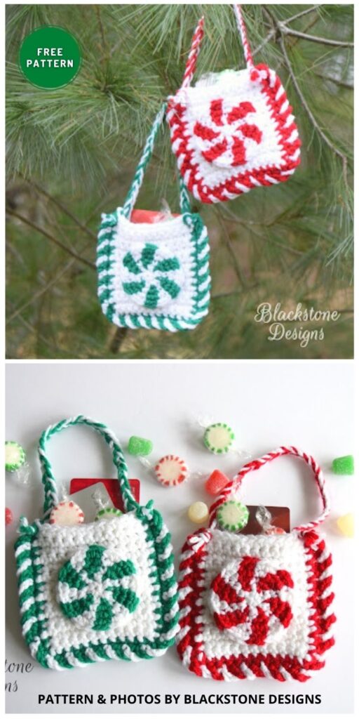Christmas Candy Treat Bag - 8 Free Christmas Gift Bag Crochet Patterns