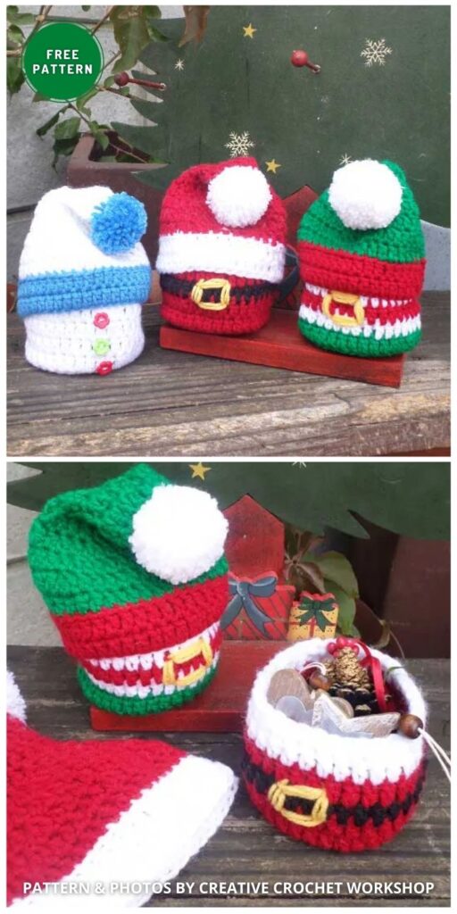 Christmas Gift Basket - 8 Free Christmas Gift Bag Crochet Patterns