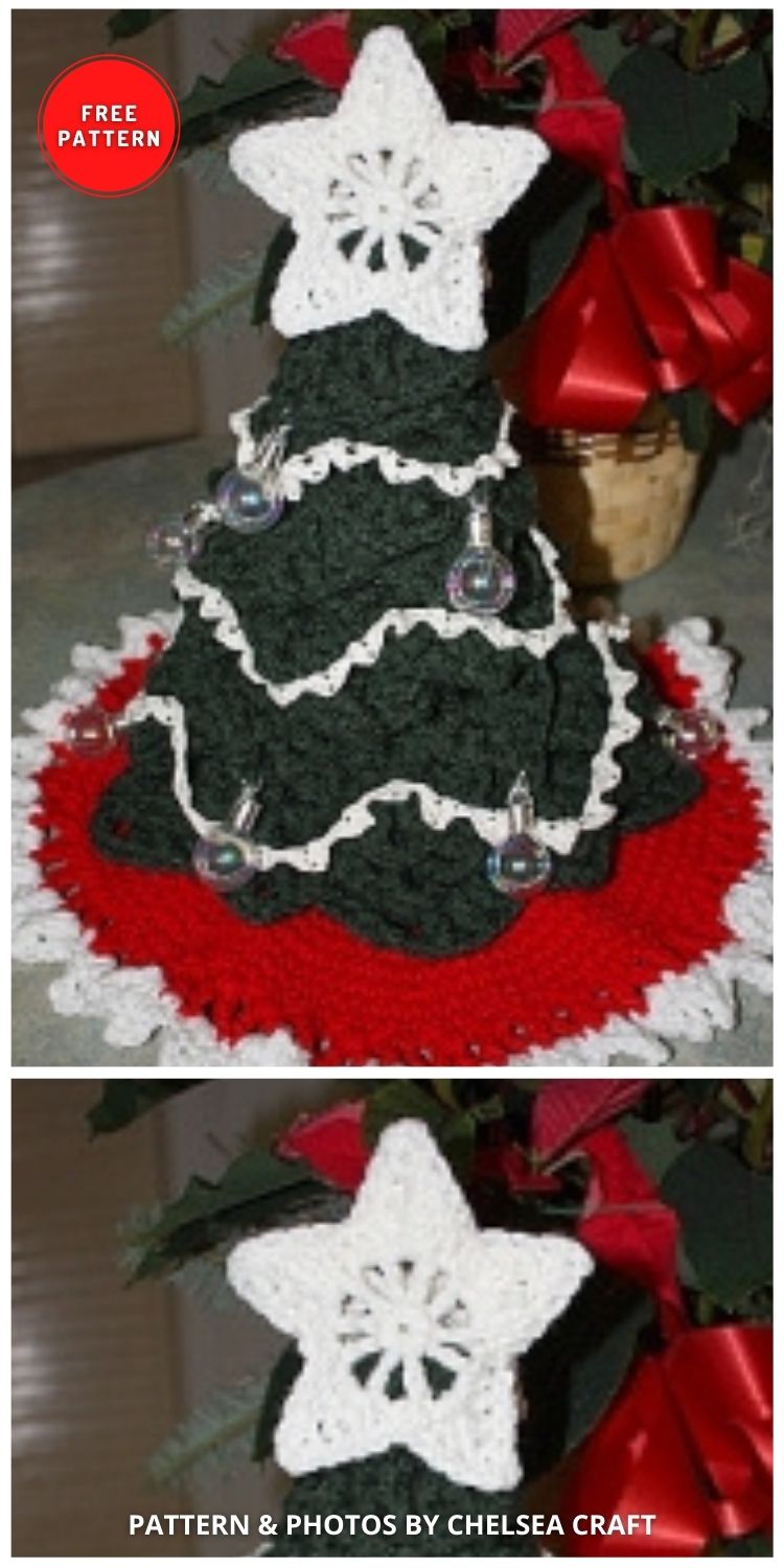 Christmas Star Miniature Tree Topper - 7 Free Crochet Christmas Tree Topper Patterns to Make