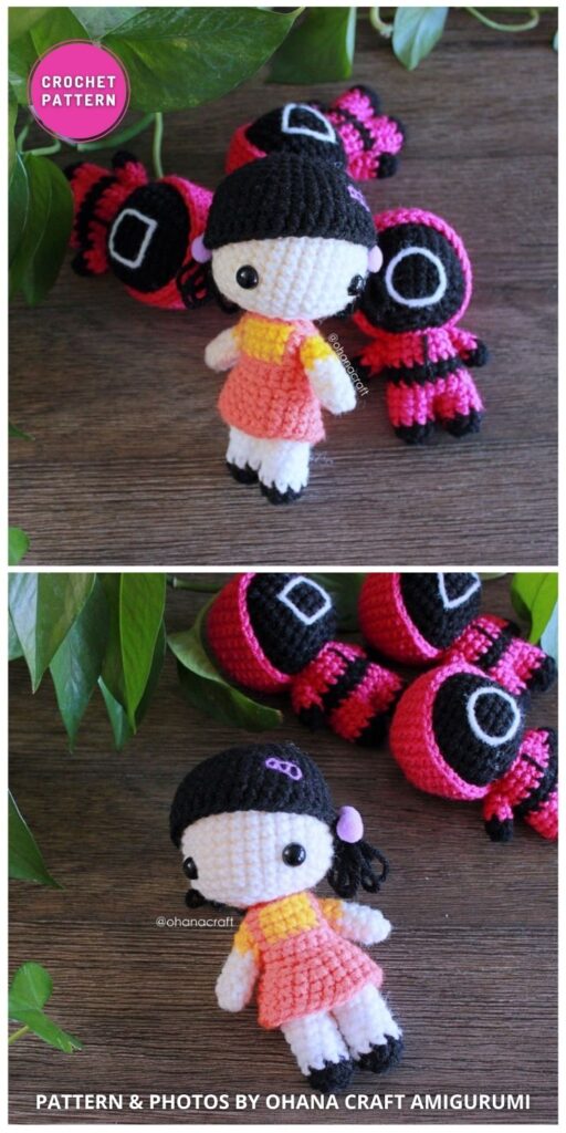 Crochet Squid Game Robot Girl - 6 Crochet Amigurumi Squid Game Characters Patterns