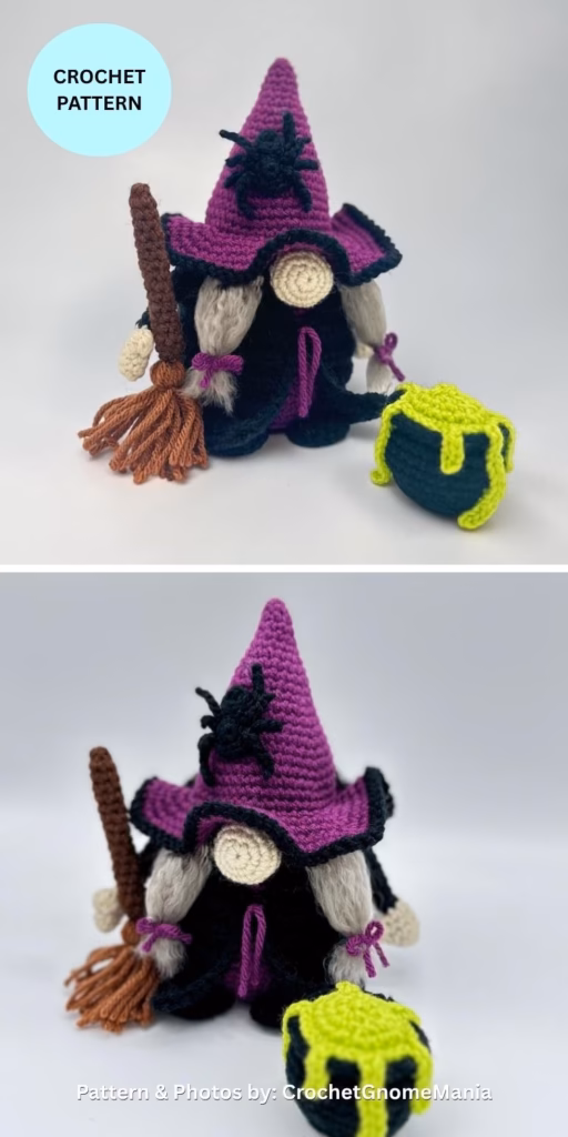 Halloweeny Witch Gnome - 6 Crochet Amigurumi Witch Gnome Pattern Ideas(1)