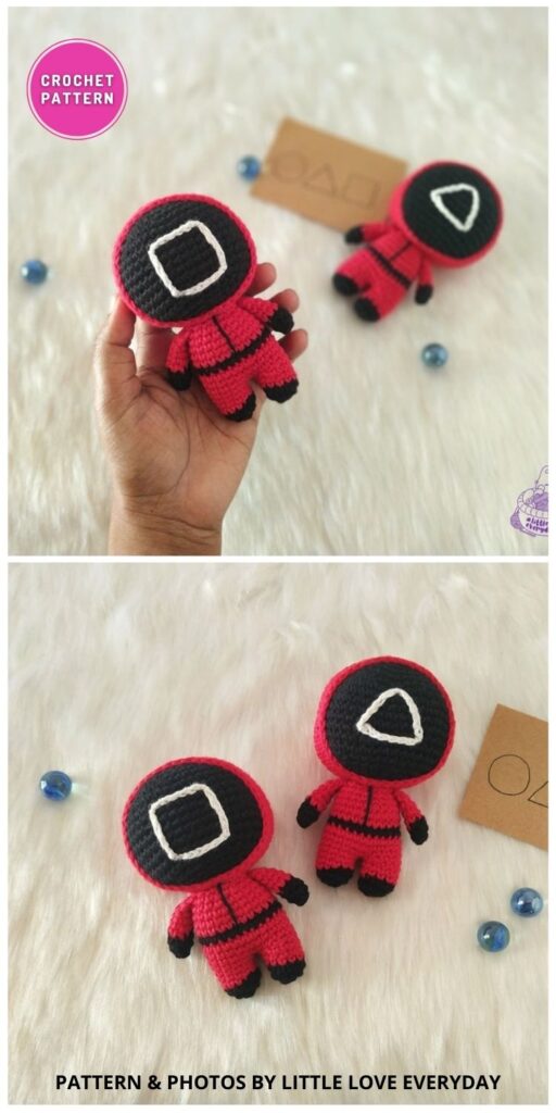 Squid Game Pink Soldiers - 6 Crochet Amigurumi Squid Game Characters Patterns