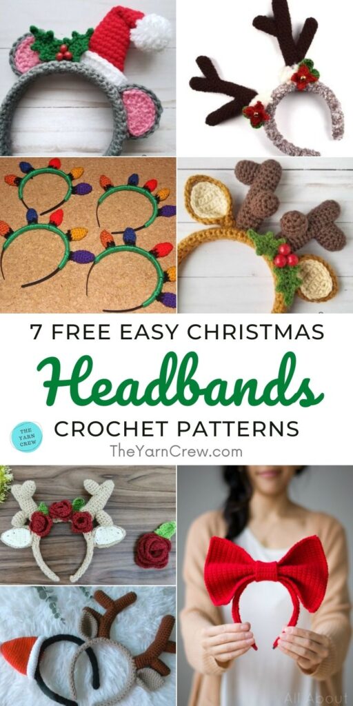 7 Free Easy Christmas Headband Crochet Patterns PIN 1