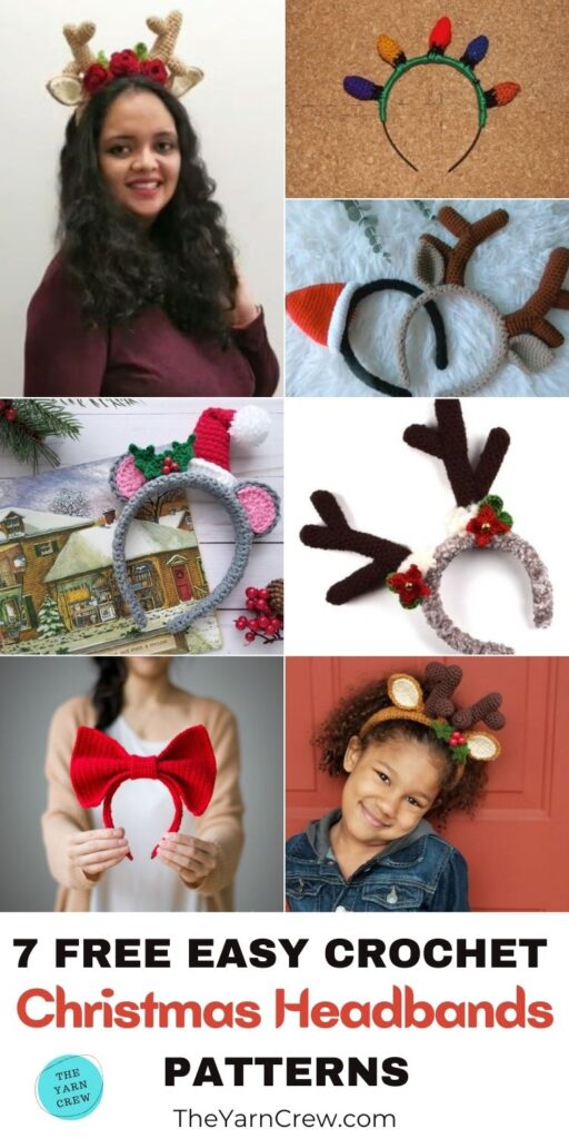 7 Free Easy Crochet Christmas Headband Patterns PIN 3