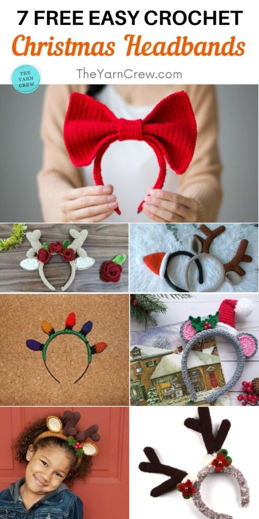 7 Free Easy Crochet Christmas Headbands PIN 2