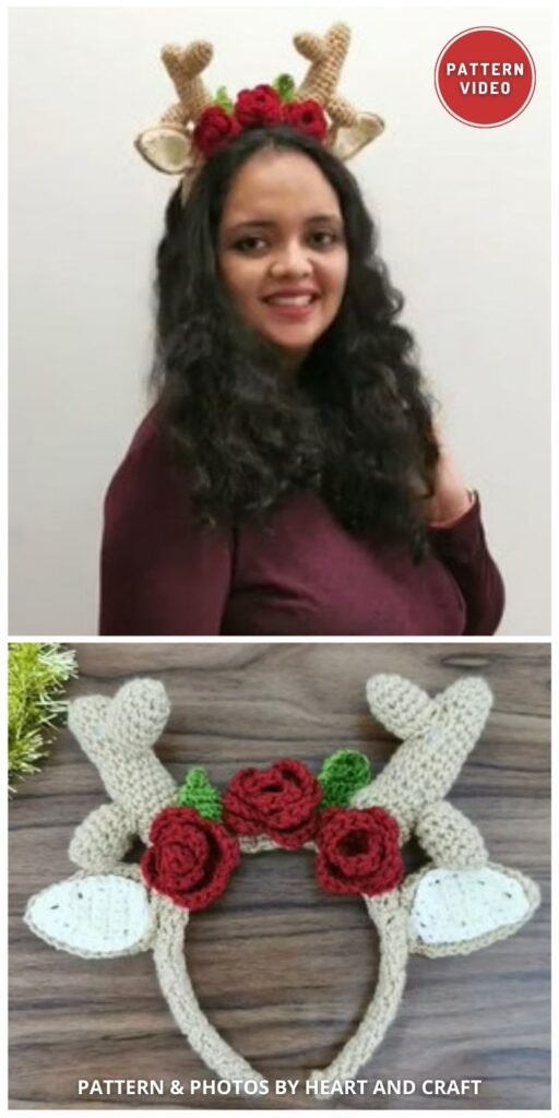 Crochet Reindeer Headband - 7 Free Easy Christmas Headband Crochet Patterns