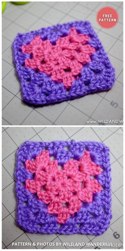 Granny Square Heart - 8 Free Crochet Heart Granny Square Patterns For Valentine's Day