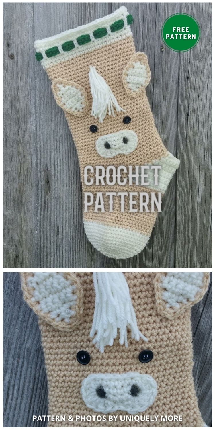 Horse Stocking - 11 Crochet Animal Stocking Patterns For Christmas