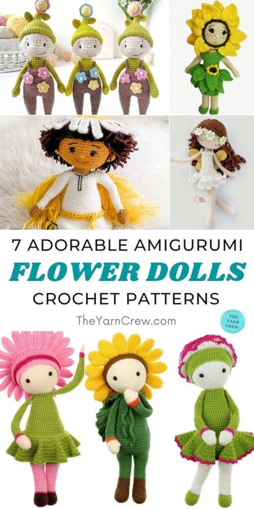7 Adorable Amigurumi Flower Doll Crochet Patterns PIN 1