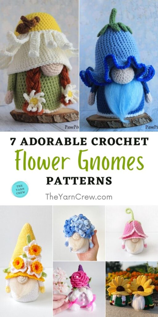 7 Adorable Crochet Flower Gnome Patterns PIN 1