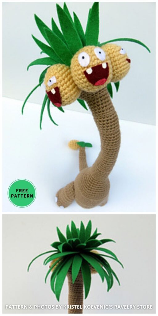Alolan Exeggutor Amigurumi - 12 Crochet Amigurumi Grass Pokemon Patterns
