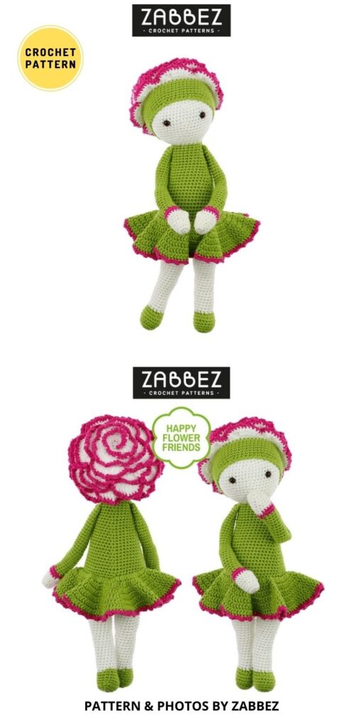 Carnation Cati - 7 Adorable Amigurumi Flower Doll Crochet Patterns