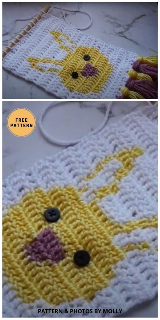 Crochet Spring Bunny Wall Hanging - 7 Free Crochet Easter Wall Hanging Patterns