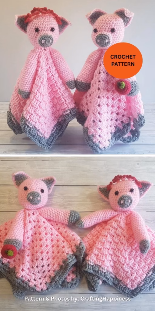 Pip and Petunia Pig Loveys - 8 Easy Crochet Amigurumi Pig Patterns