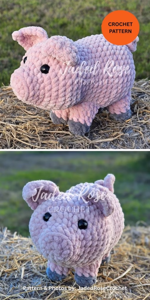 Standing Cuddly Country Pig - 8 Easy Crochet Amigurumi Pig Patterns