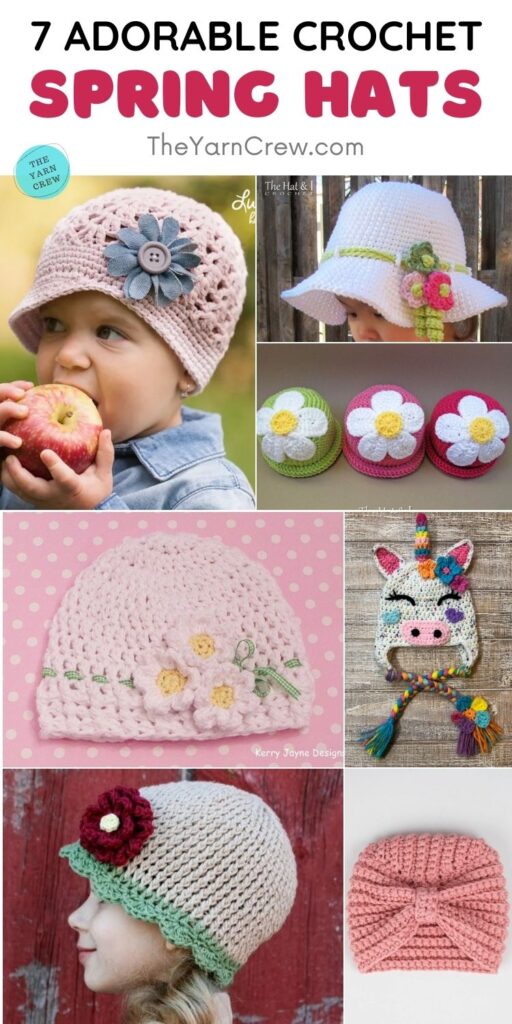 7 Adorable Crochet Spring Hats PIN 2