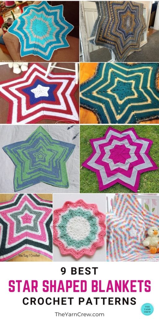 9 Best Star Shaped Blanket Crochet Patterns PIN 3